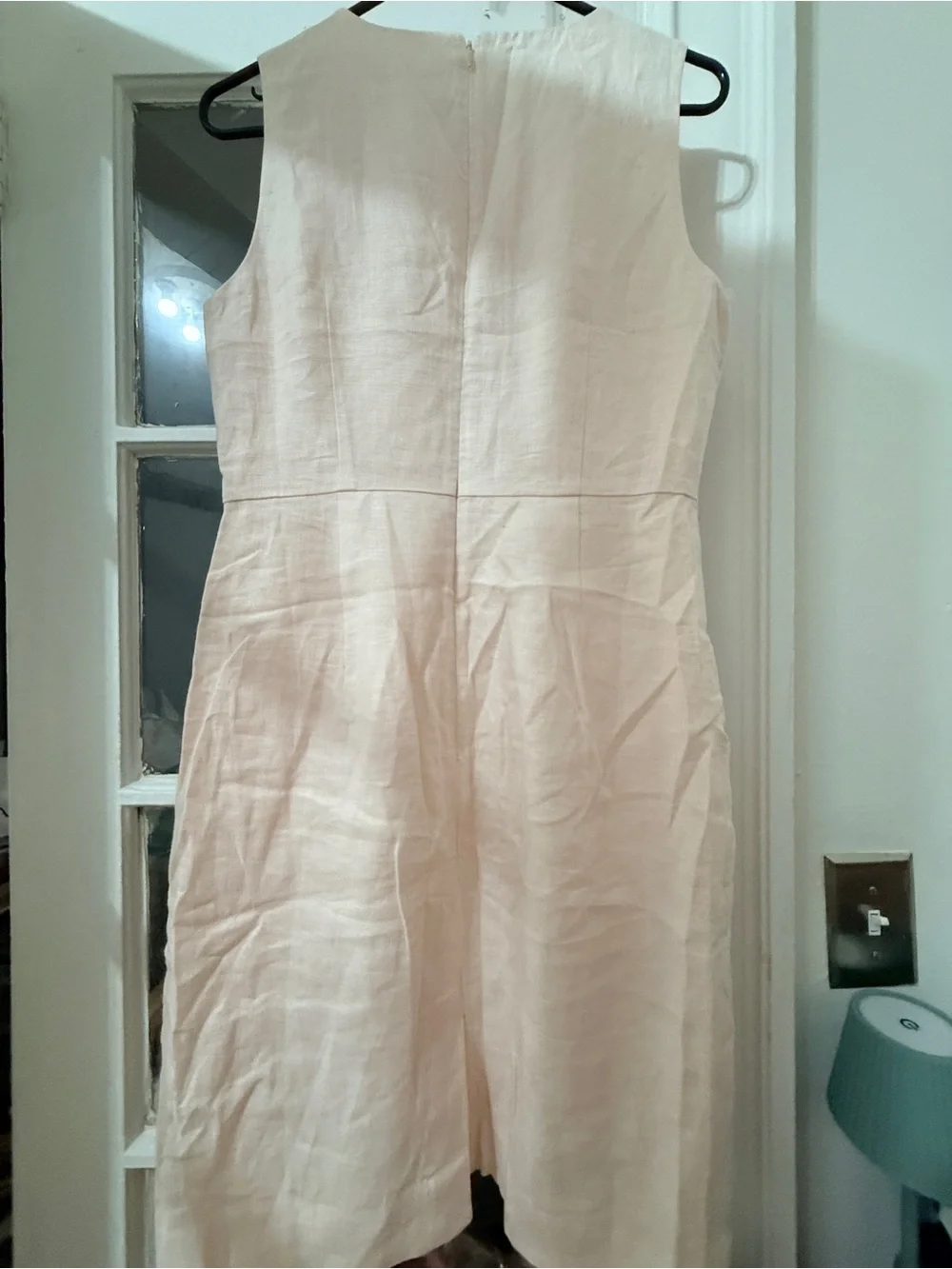 J. Crew Pale Blush Knot-Front Asymmetrical Sheath Dress